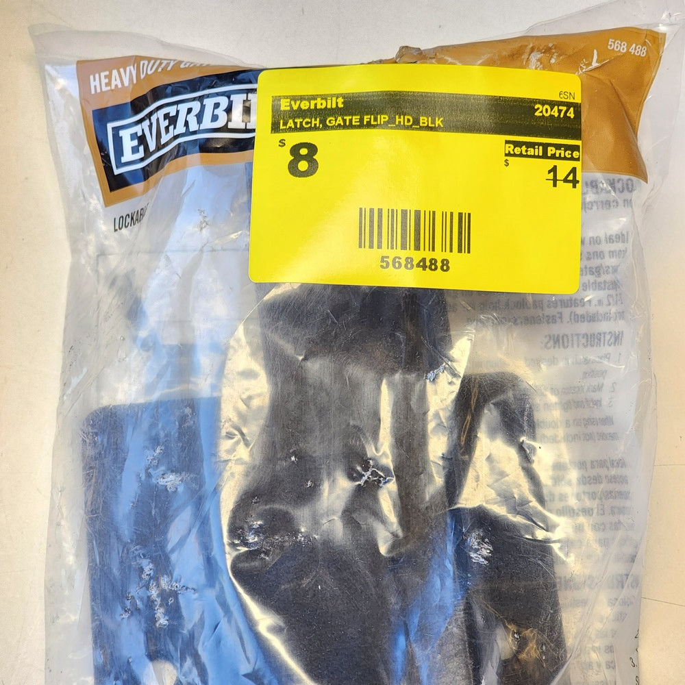 Black Extra Heavy-Duty Gate Flip Latch (20474) Black Extra Heavy-Duty Gate Flip Latch (20474)